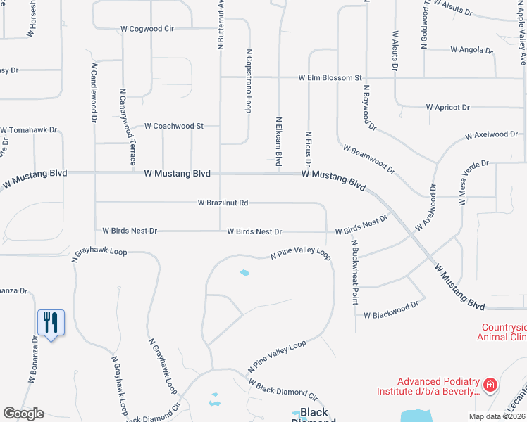 map of restaurants, bars, coffee shops, grocery stores, and more near 3294 West Brazilnut Road in Beverly Hills