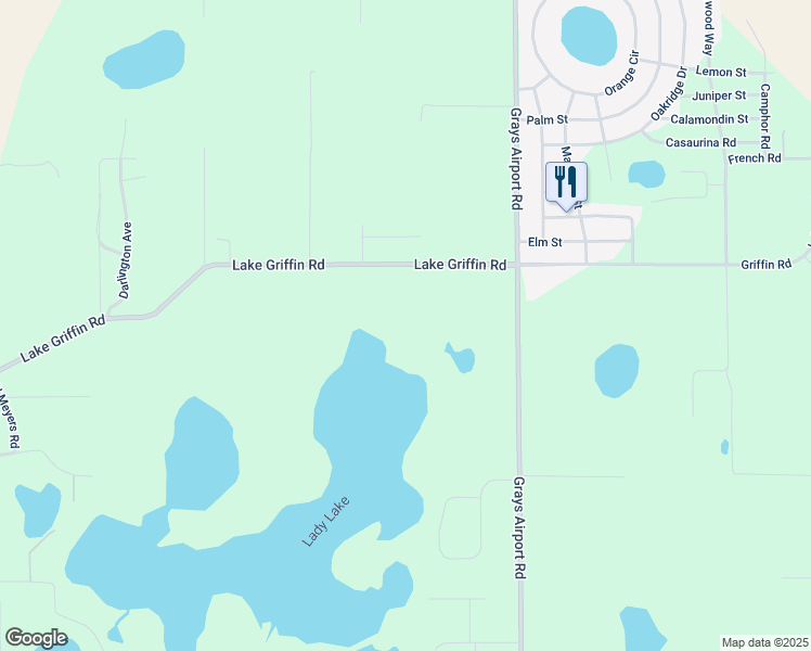 map of restaurants, bars, coffee shops, grocery stores, and more near 3718 Lake Griffin Road in Lady Lake