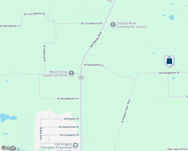 map of restaurants, bars, coffee shops, grocery stores, and more near 9365 West Milwaukee Court in Crystal River