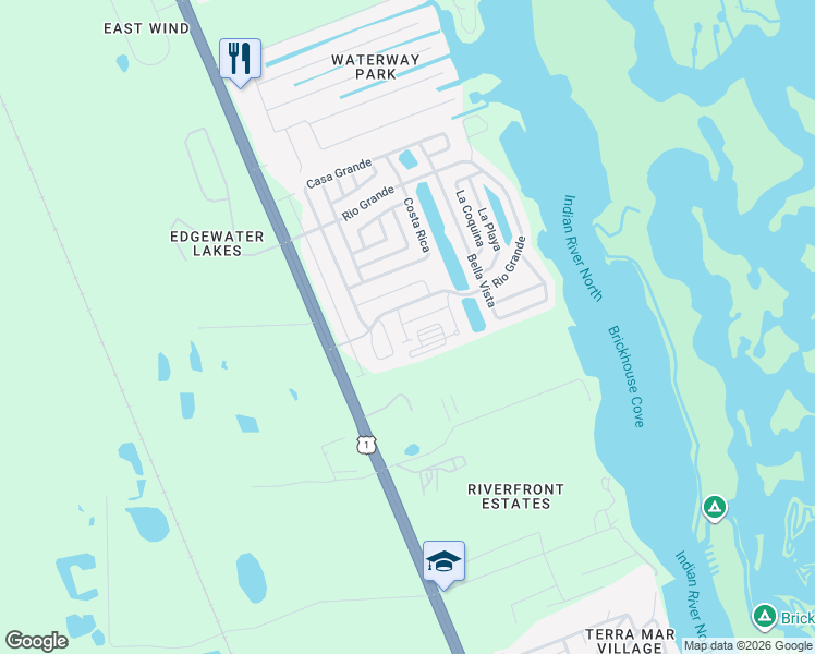 map of restaurants, bars, coffee shops, grocery stores, and more near 110 El Domingo in Edgewater