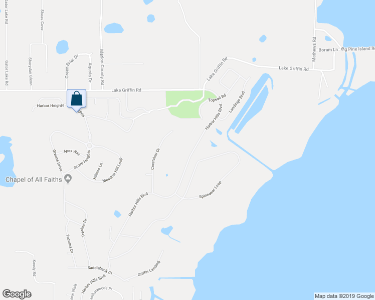 map of restaurants, bars, coffee shops, grocery stores, and more near 39629 Harbor Hills Boulevard in Lady Lake