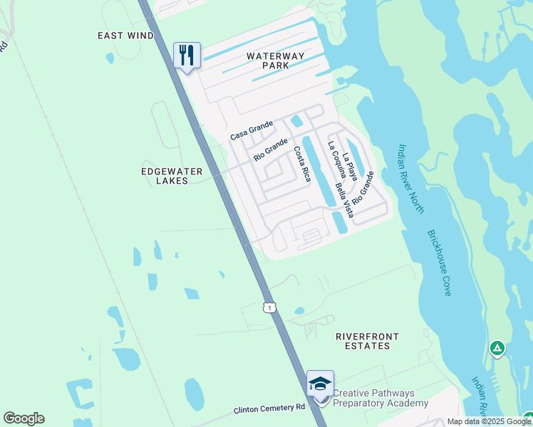 map of restaurants, bars, coffee shops, grocery stores, and more near 158 La Gardinia in Edgewater