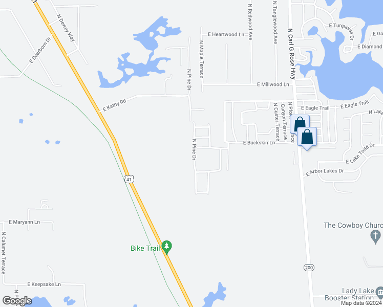 map of restaurants, bars, coffee shops, grocery stores, and more near 4406 North Pine Drive in Hernando