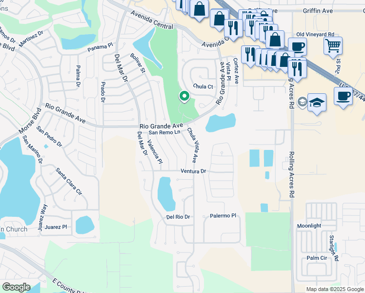 map of restaurants, bars, coffee shops, grocery stores, and more near 523 San Lorenzo Court in Lady Lake