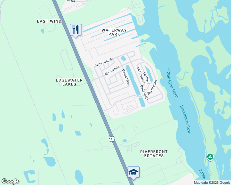 map of restaurants, bars, coffee shops, grocery stores, and more near 158 La Gardinia in Edgewater