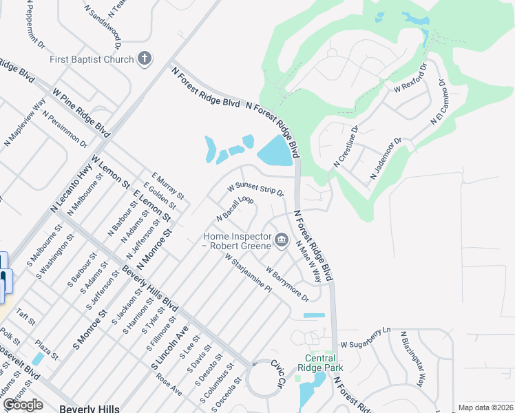 map of restaurants, bars, coffee shops, grocery stores, and more near 4427 North Bacall Loop in Beverly Hills