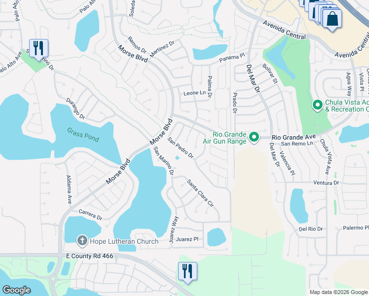 map of restaurants, bars, coffee shops, grocery stores, and more near 605 San Maria Street in Lady Lake