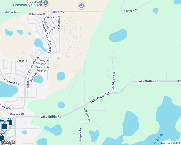 map of restaurants, bars, coffee shops, grocery stores, and more near 2641 Lake Griffin Road in Lady Lake