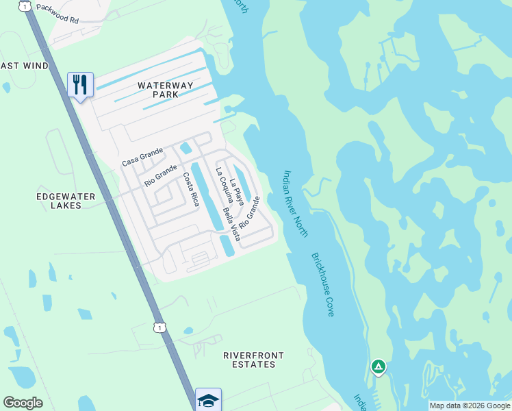 map of restaurants, bars, coffee shops, grocery stores, and more near 427 Rio Grande in Edgewater
