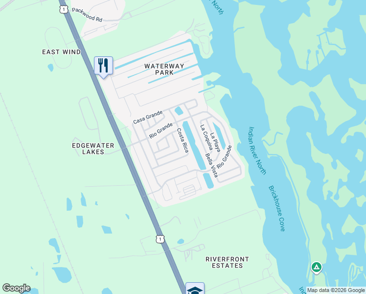 map of restaurants, bars, coffee shops, grocery stores, and more near 241 Costa Rica in Edgewater