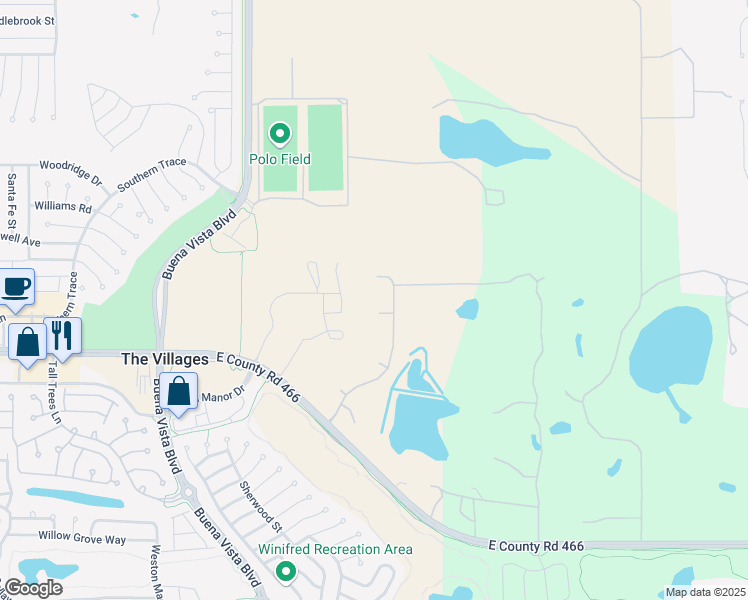 map of restaurants, bars, coffee shops, grocery stores, and more near 2756 Livery Lane in Lady Lake