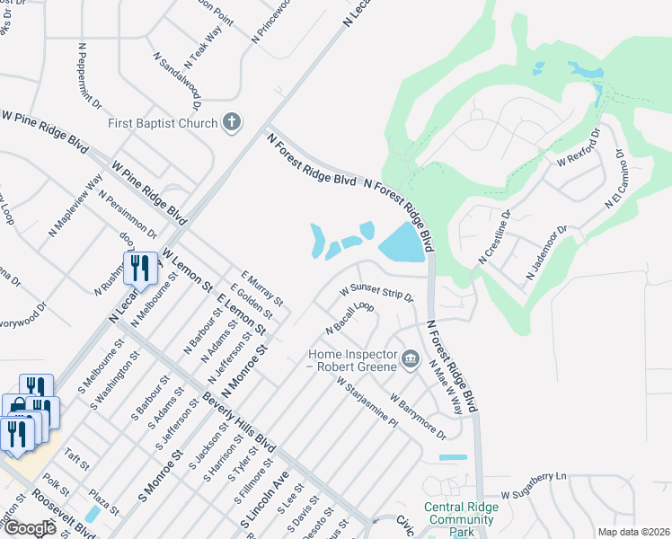 map of restaurants, bars, coffee shops, grocery stores, and more near 905 West Colbert Court in Beverly Hills
