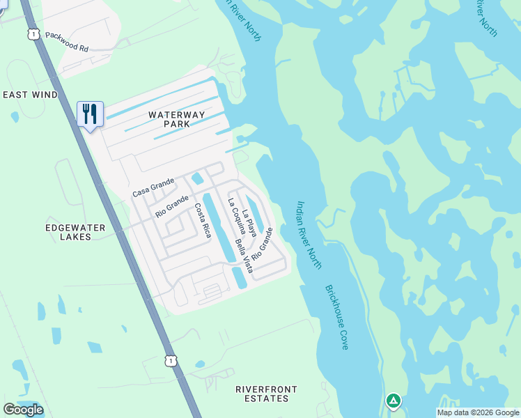map of restaurants, bars, coffee shops, grocery stores, and more near 313-427 Rio Grande in Edgewater