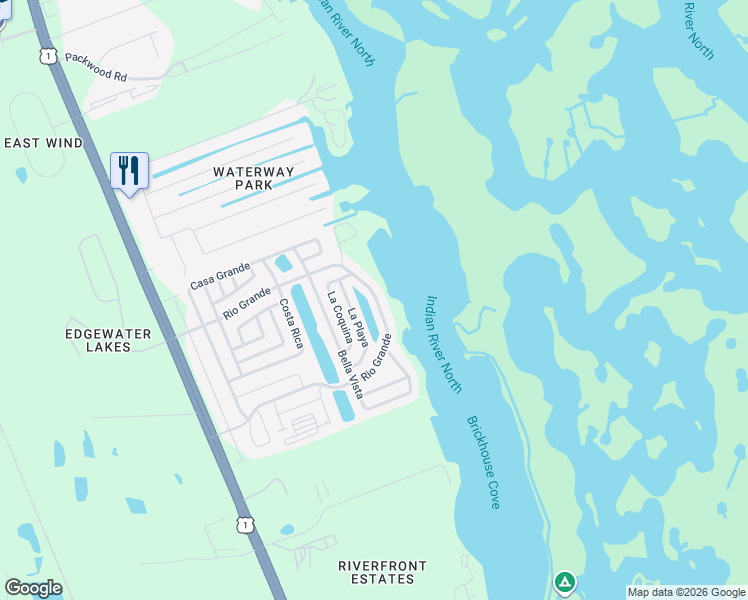 map of restaurants, bars, coffee shops, grocery stores, and more near 313-427 Rio Grande in Edgewater