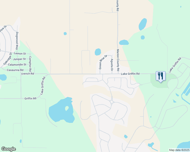 map of restaurants, bars, coffee shops, grocery stores, and more near 5033 Harbor Heights in Lady Lake