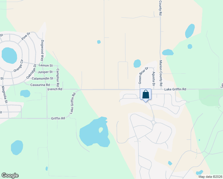 map of restaurants, bars, coffee shops, grocery stores, and more near 5030 Lake Griffin Road in Lady Lake