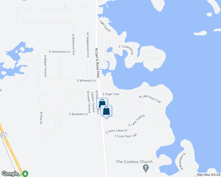 map of restaurants, bars, coffee shops, grocery stores, and more near 4700 North Apache Trail in Hernando