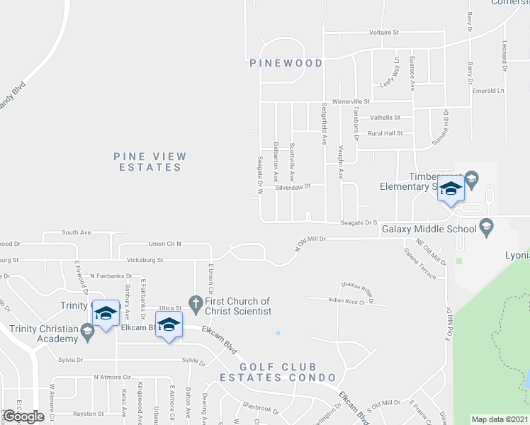map of restaurants, bars, coffee shops, grocery stores, and more near 1137 Seagate Drive West in Deltona