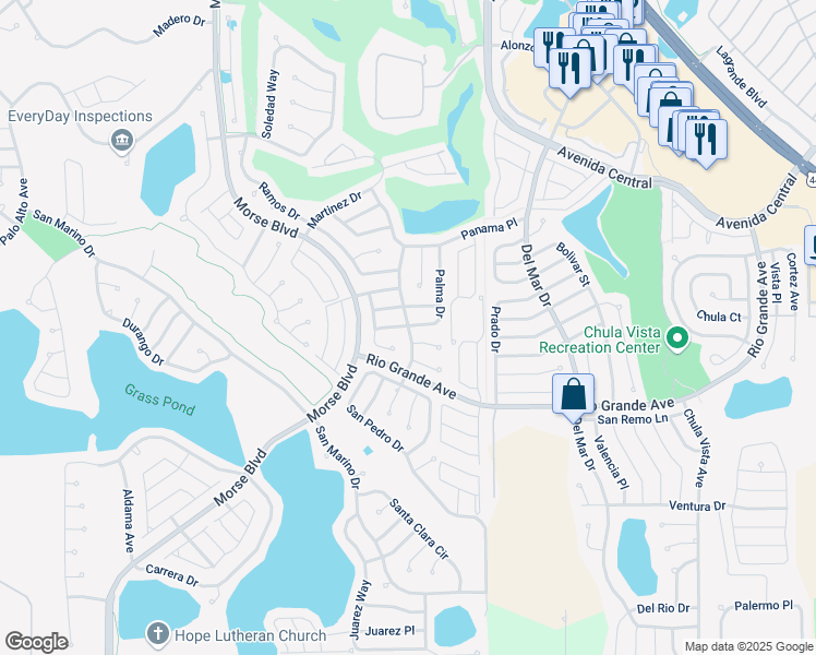 map of restaurants, bars, coffee shops, grocery stores, and more near 618 Lisbon Lane in The Villages