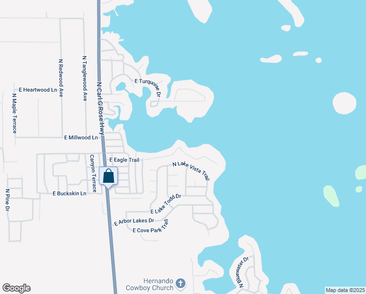 map of restaurants, bars, coffee shops, grocery stores, and more near 3843 East Eagle Trail in Hernando