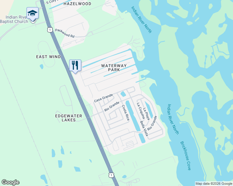 map of restaurants, bars, coffee shops, grocery stores, and more near 240 Casa Grande in Edgewater