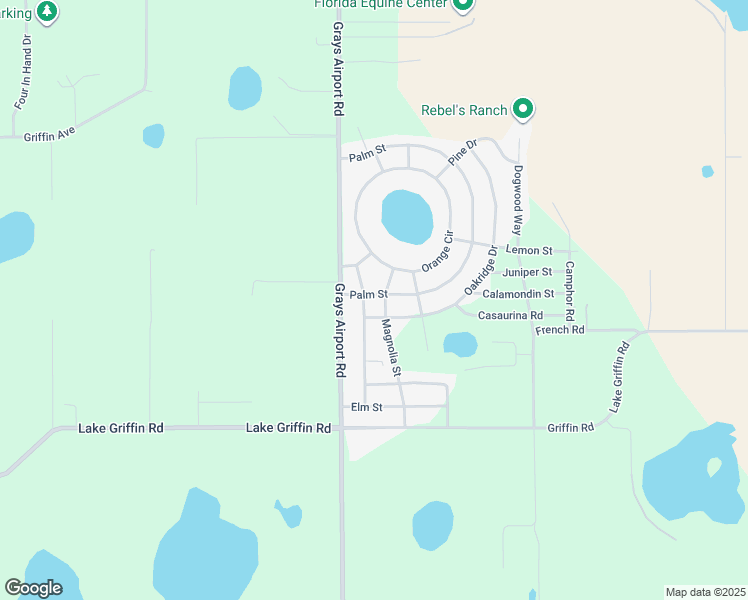 map of restaurants, bars, coffee shops, grocery stores, and more near 40016 Palm Street in Lady Lake
