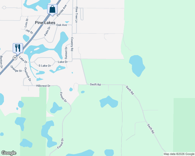 map of restaurants, bars, coffee shops, grocery stores, and more near 40140 Swift Road in Eustis