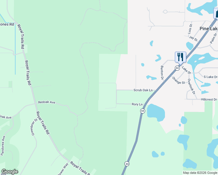 map of restaurants, bars, coffee shops, grocery stores, and more near 30816 Steward Road in Eustis