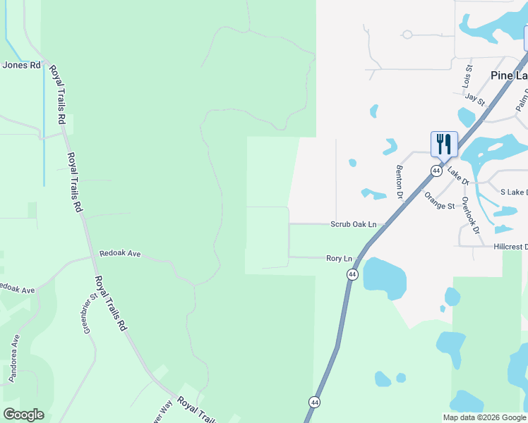 map of restaurants, bars, coffee shops, grocery stores, and more near 30816 Steward Road in Eustis