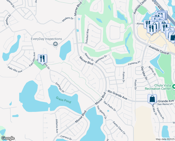 map of restaurants, bars, coffee shops, grocery stores, and more near 1513 Yucatan Way in Lady Lake