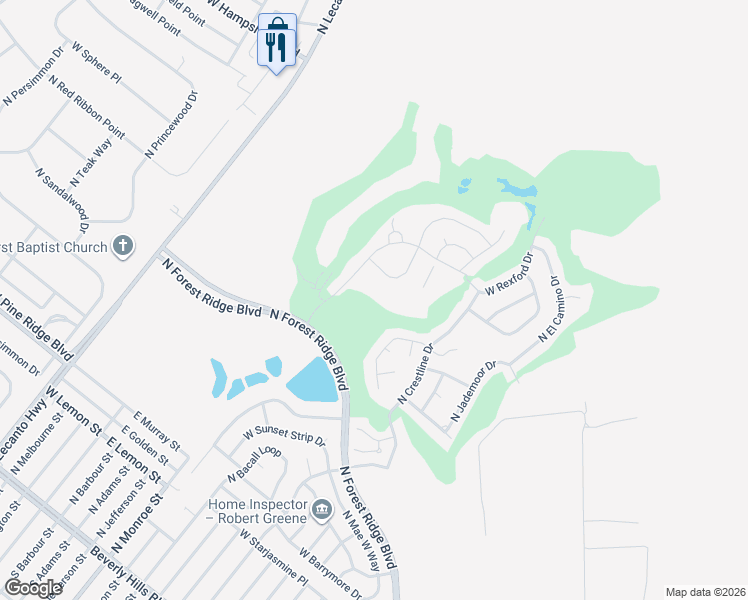 map of restaurants, bars, coffee shops, grocery stores, and more near 614 West Fairways View Drive in Beverly Hills