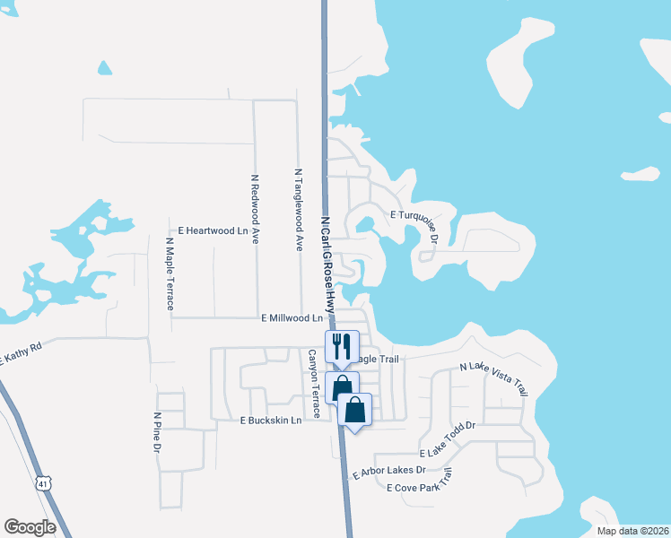map of restaurants, bars, coffee shops, grocery stores, and more near in Citrus Hills