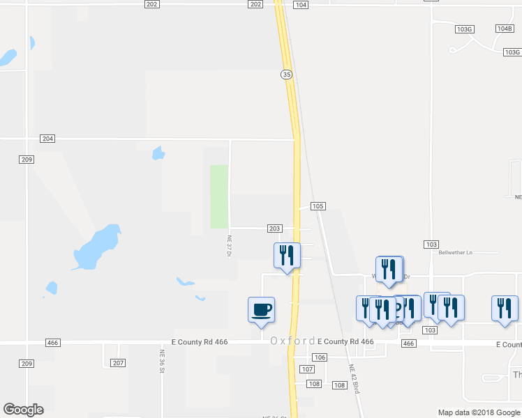 map of restaurants, bars, coffee shops, grocery stores, and more near 12246 U.S. 301 in Oxford