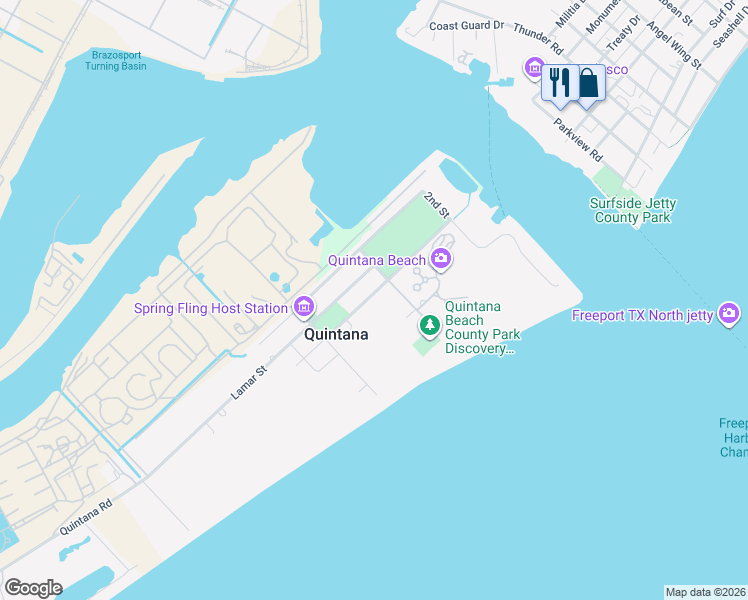 map of restaurants, bars, coffee shops, grocery stores, and more near 622 Burnet Street in Quintana