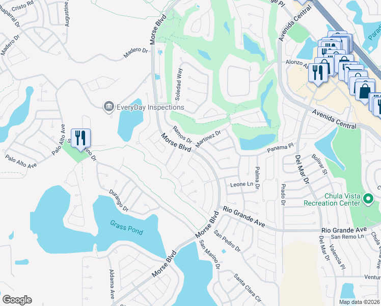 map of restaurants, bars, coffee shops, grocery stores, and more near 1323 Corona Avenue in The Villages