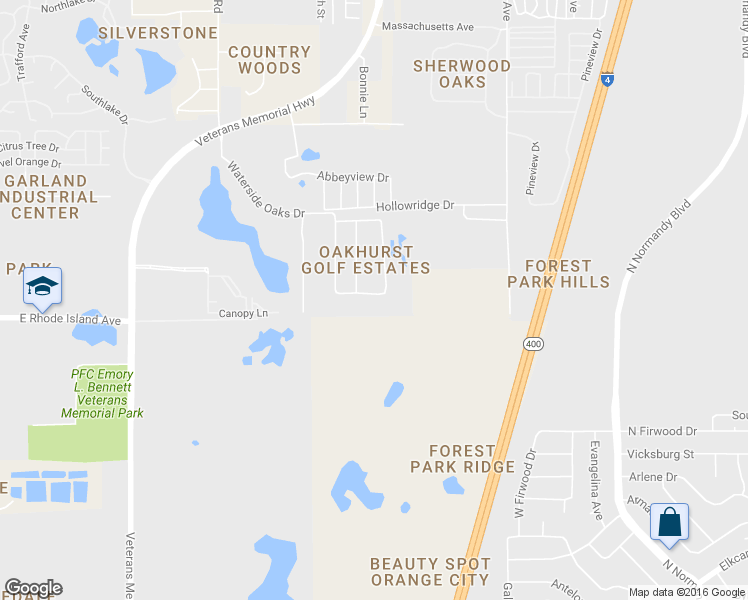 map of restaurants, bars, coffee shops, grocery stores, and more near 1970 Golf Oak Drive in Orange City