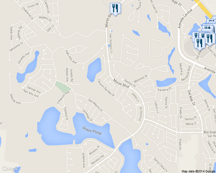 map of restaurants, bars, coffee shops, grocery stores, and more near 870 Trevino Terrace in The Villages