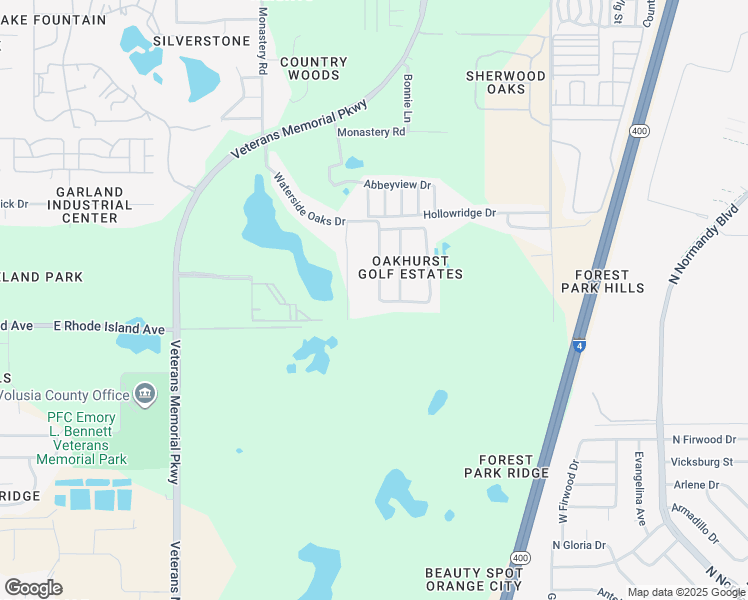 map of restaurants, bars, coffee shops, grocery stores, and more near 1228 Natural Oaks Drive in Orange City