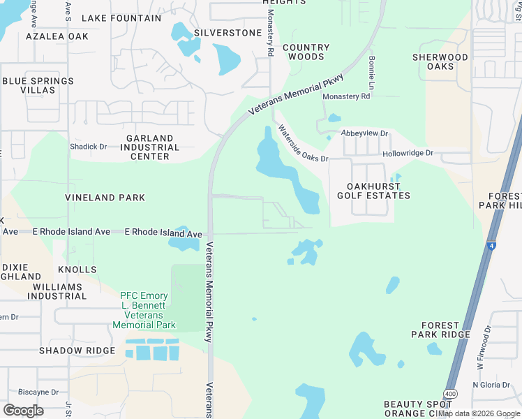 map of restaurants, bars, coffee shops, grocery stores, and more near 1112 Integra Landings Drive in Orange City