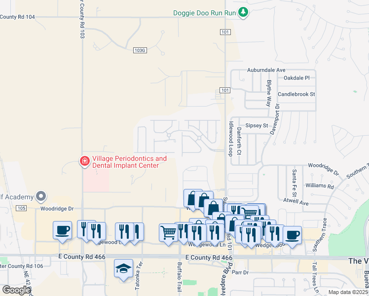 map of restaurants, bars, coffee shops, grocery stores, and more near 12377 Northeast 50th View in Oxford