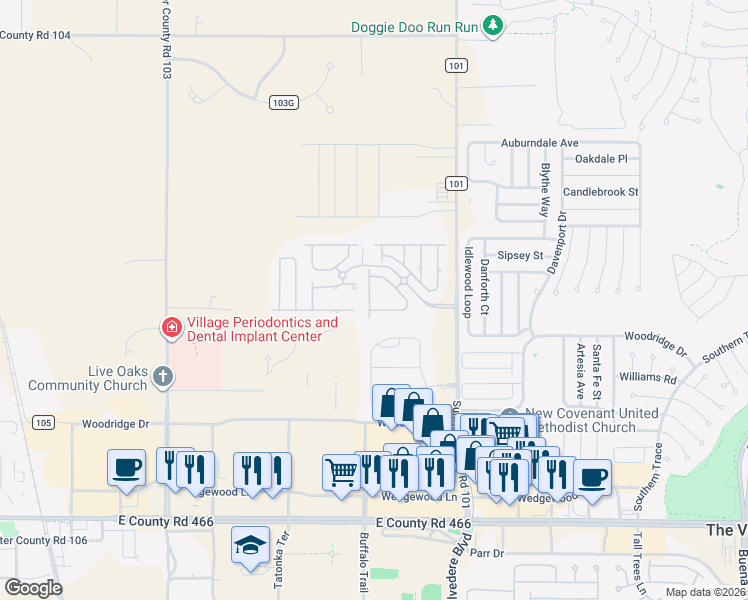 map of restaurants, bars, coffee shops, grocery stores, and more near 5194 Northeast 122nd Boulevard in Oxford