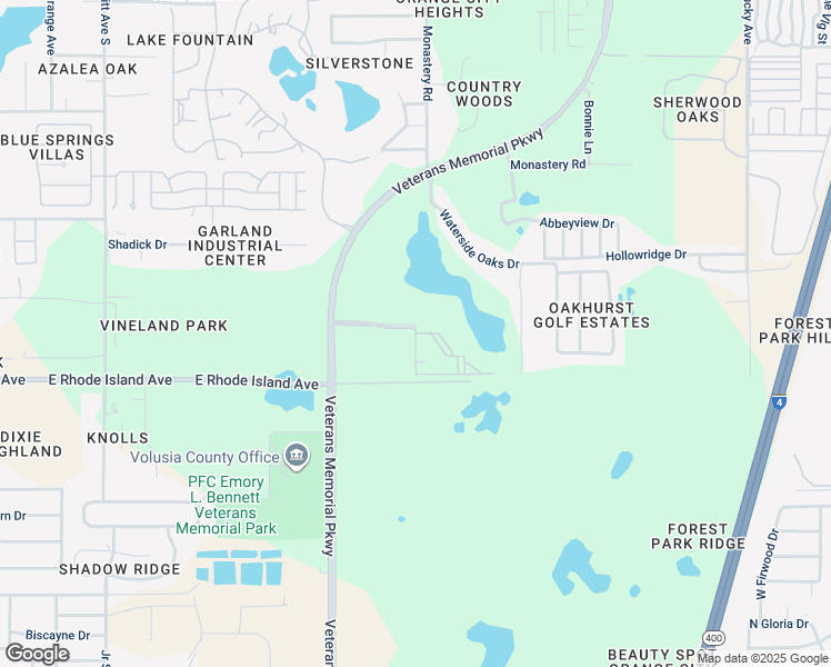 map of restaurants, bars, coffee shops, grocery stores, and more near 1501 Brendon Lake Drive in Orange City