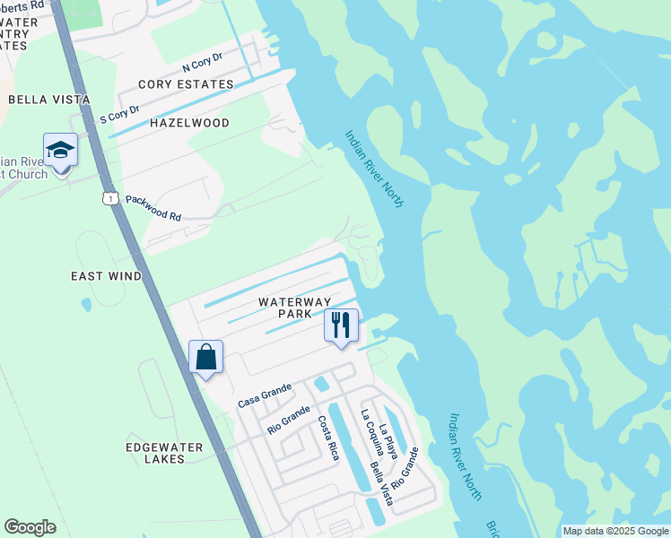 map of restaurants, bars, coffee shops, grocery stores, and more near 179 Azalea Road in Edgewater