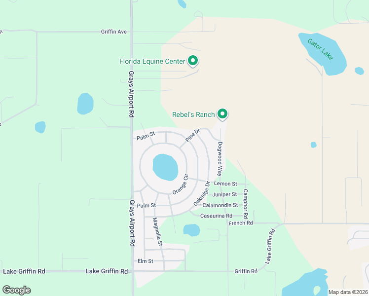 map of restaurants, bars, coffee shops, grocery stores, and more near 40216 Orange Circle in Lady Lake