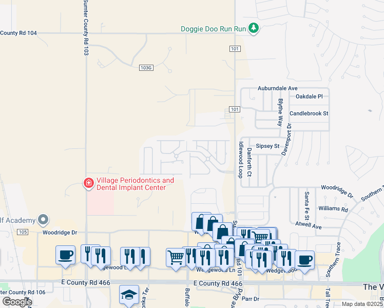 map of restaurants, bars, coffee shops, grocery stores, and more near 5070 Northeast 122nd Boulevard in Oxford