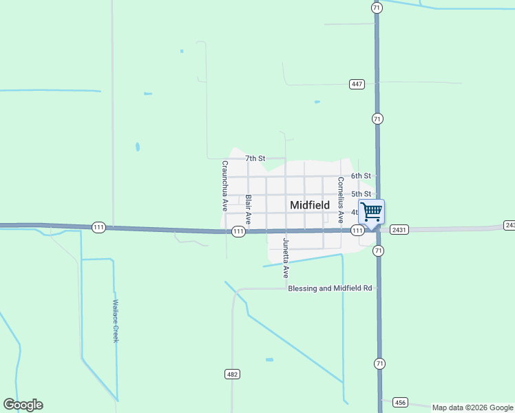 map of restaurants, bars, coffee shops, grocery stores, and more near 131 Blair Avenue in Midfield