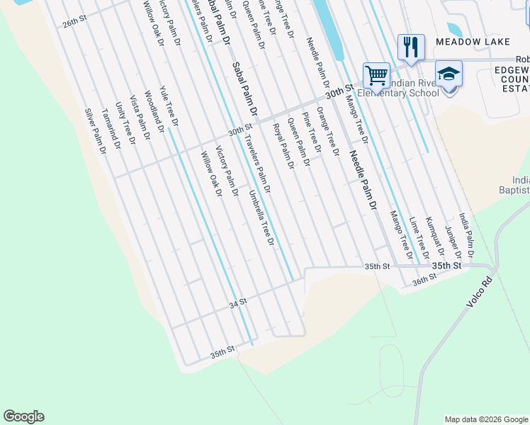 map of restaurants, bars, coffee shops, grocery stores, and more near 3131 Umbrella Tree Drive in Edgewater