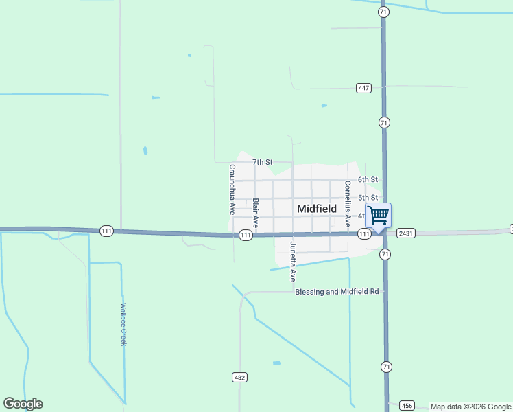map of restaurants, bars, coffee shops, grocery stores, and more near 131 Blair Avenue in Midfield