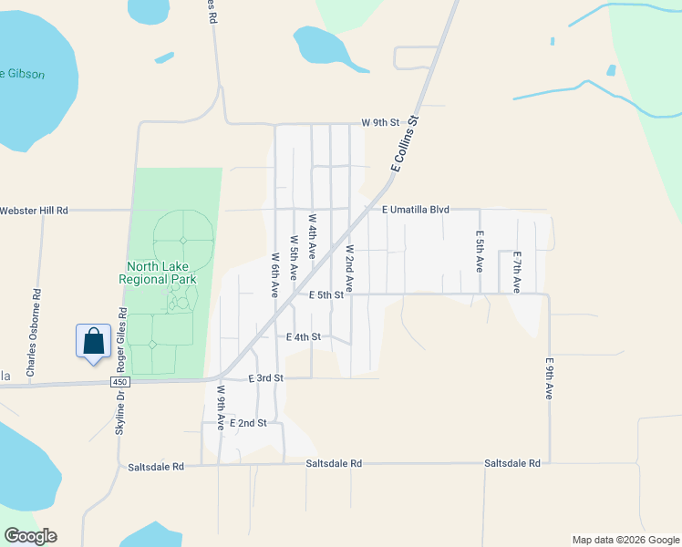 map of restaurants, bars, coffee shops, grocery stores, and more near 40551 West 1st Avenue in Umatilla