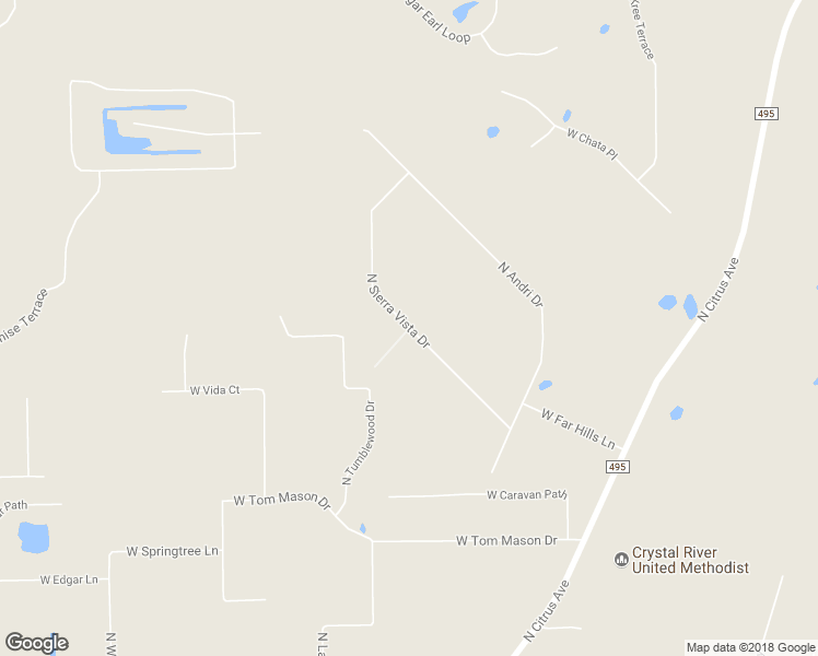 map of restaurants, bars, coffee shops, grocery stores, and more near North Sierra Vista Drive in Crystal River